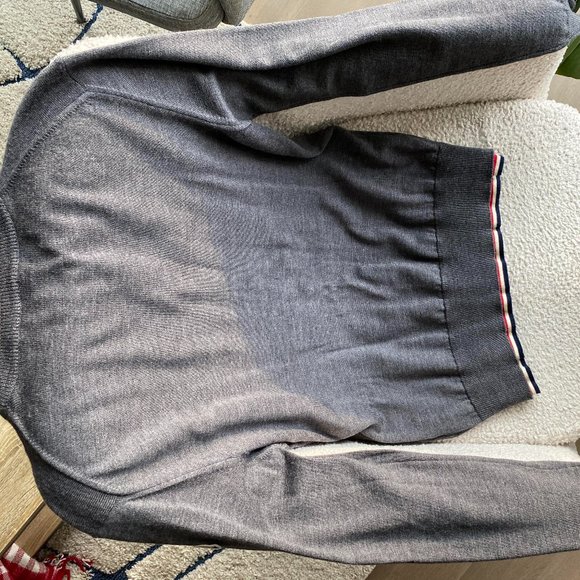 Moncler Logo Patch Gray Sweater - Picture 8 of 10